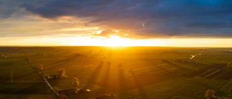 Sunset over the polder.